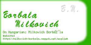 borbala milkovich business card